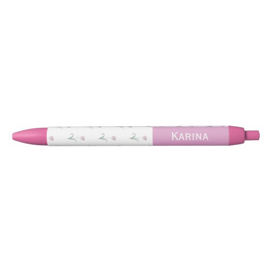 Roze Tulpen Pen met Naam (Voorkant)