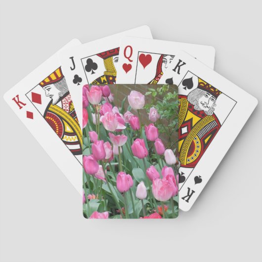 Roze tulpen pokerkaarten (Achterkant)