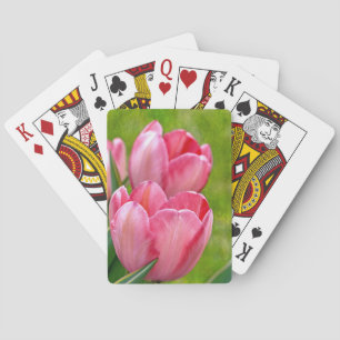 Roze tulpen pokerkaarten