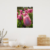  roze tulpen poster (Keuken)