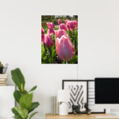  roze tulpen poster (Thuiskantoor)