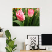 Roze tulpen - Poster (Thuiskantoor)