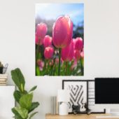 Roze tulpen poster (Thuiskantoor)