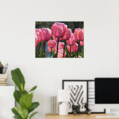 Roze tulpen poster (Thuiskantoor)
