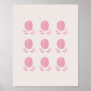 Roze tulpen poster