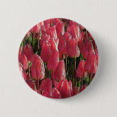 roze tulpen ronde button 5,7 cm (Voorkant)