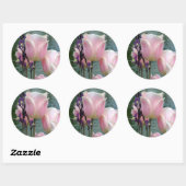 Roze tulpen ronde sticker (Vel)