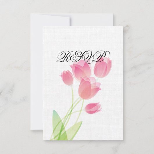 Roze Tulpen RSVP Kaartje (Voorkant)