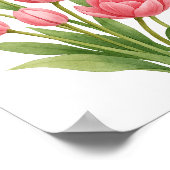 Roze Tulpen Schilderen Bloemen Wall Art Decor Poster (Hoek)