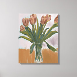 Roze Tulpen Schilderen op doek Canvas Afdruk