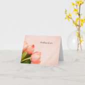 roze tulpen simpel floraal denken kaart (Gele Bloem)
