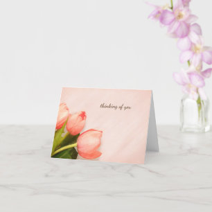  roze tulpen simpel floraal denken kaart