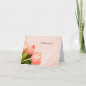 roze tulpen simpel floraal denken kaart (Voorkant)