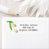 Roze Tulpen - sjabloon adreslabel Etiket (Insitu)