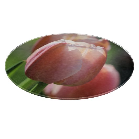 Roze tulpen snijplank (Hoek)