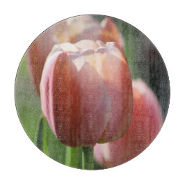Roze tulpen snijplank