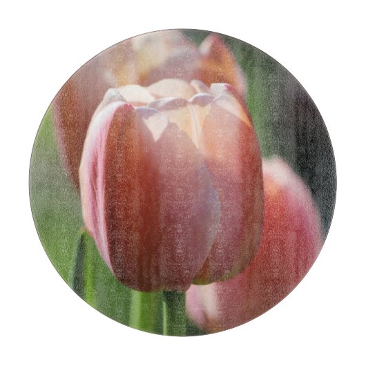 Roze tulpen snijplank (Voorkant)
