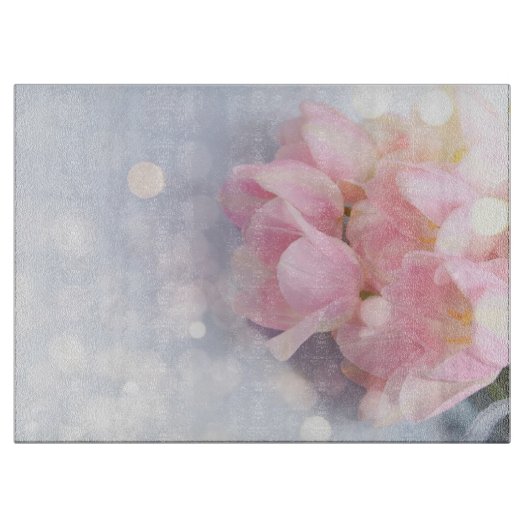 Roze tulpen snijplank (Voorkant)