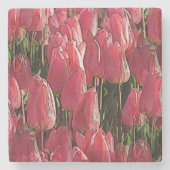  roze tulpen stenen onderzetter (Voorkant)