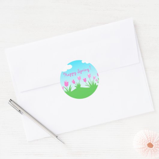 Roze tulpen - Sticker (Envelop)