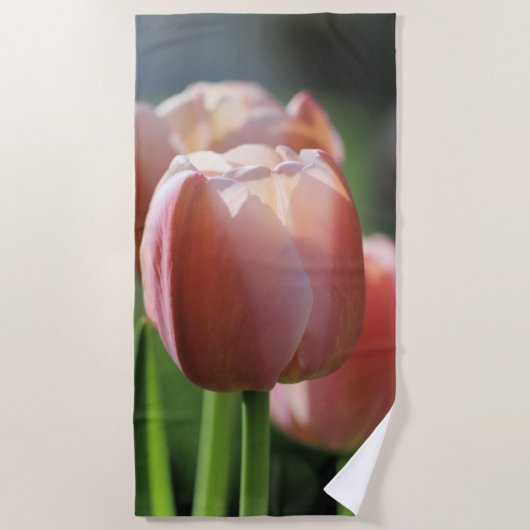 Roze tulpen strandlaken (Voorkant)