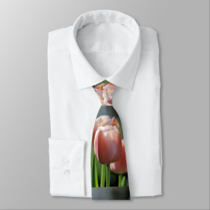 Roze tulpen stropdas