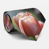 Roze tulpen stropdas (Opgerold)
