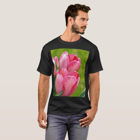 Roze tulpen t-shirt (Voorkant volledig)