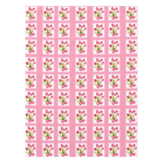 Roze tulpen tafellade tafelkleed (Voorkant)