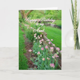 Roze tulpen tante Happy Birthday Kaart