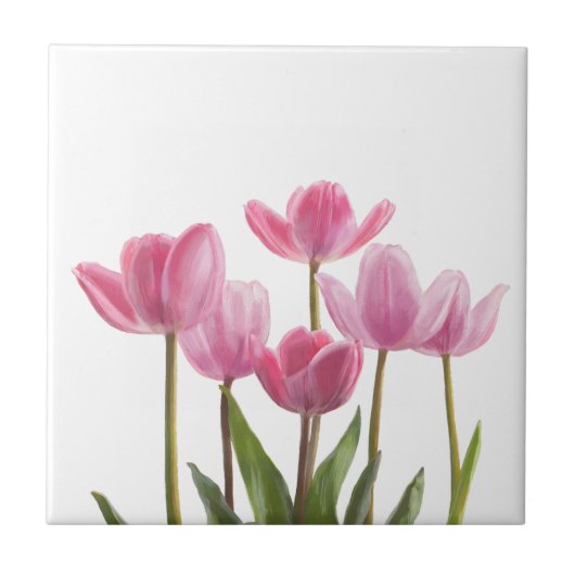 Roze tulpen tegeltje (Voorkant)