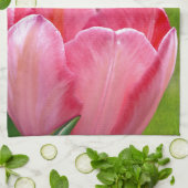 Roze tulpen theedoek (Gevouwen)