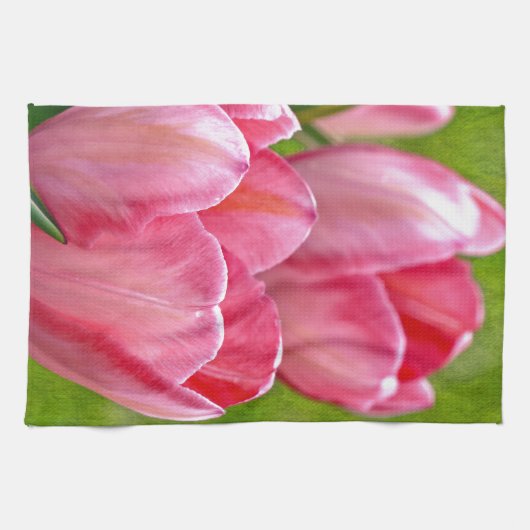 Roze tulpen theedoek (Horizontaal)