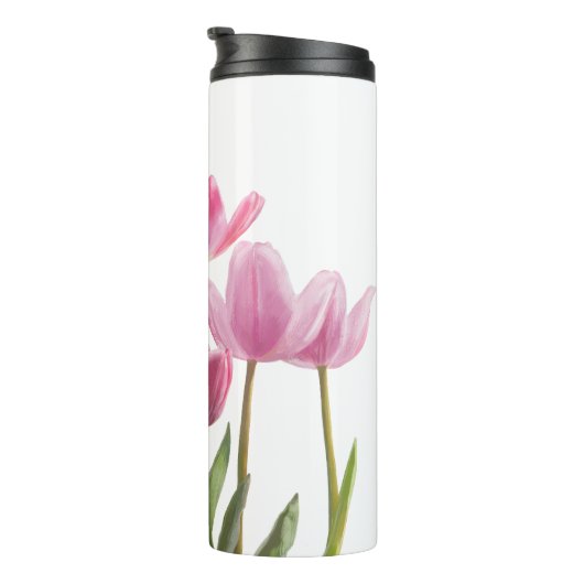 Roze tulpen thermosbeker (Geroteerd rechts)