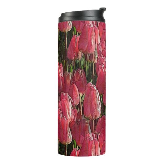  roze tulpen thermosbeker (Gedraaid links)