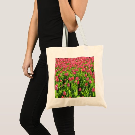 Roze tulpen tote bag (Voorkant (product))