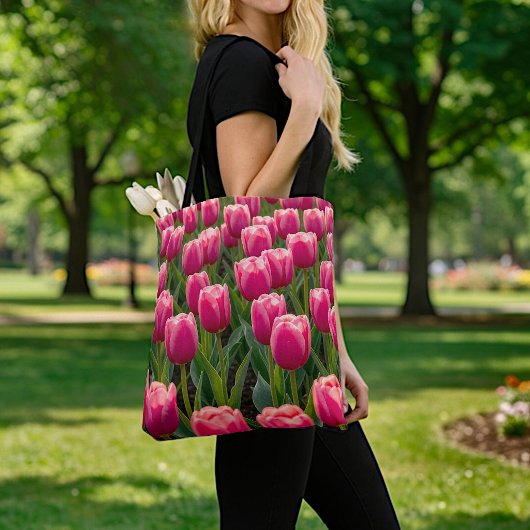 Roze Tulpen Tote Tas