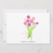 Roze Tulpen - Trouw Uitnodiging (Achterkant)
