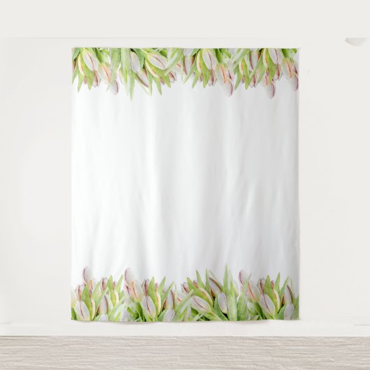 Roze Tulpen | Trouwfoto Achtergrond Wandkleed (Voorkant)