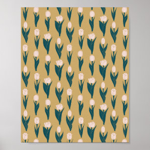 Roze Tulpen Tuin Poster