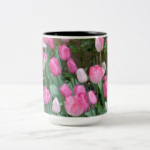 Roze tulpen tweekleurige koffiemok (Center)