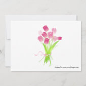 Roze Tulpen - Uitnodiging Baby shower (Achterkant)