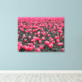 Roze Tulpen Veld Canvas Afdruk (Insitu (Houten vloer))