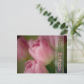 Roze Tulpen Verjaardag Briefkaart (Staand voorkant)