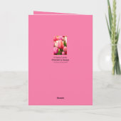 Roze Tulpen Verjaardagswensen Groet Kaart (Achterkant)