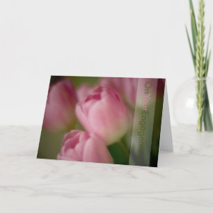 Roze Tulpen ・ Verloving Gefeliciteerd Kaart