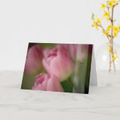 Roze tulpen • Verlovingsgelukwenskaart Kaart (Gele Bloem)