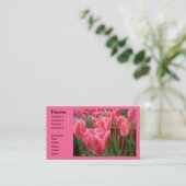 Roze Tulpen Visitekaartjes (Staand voorkant)