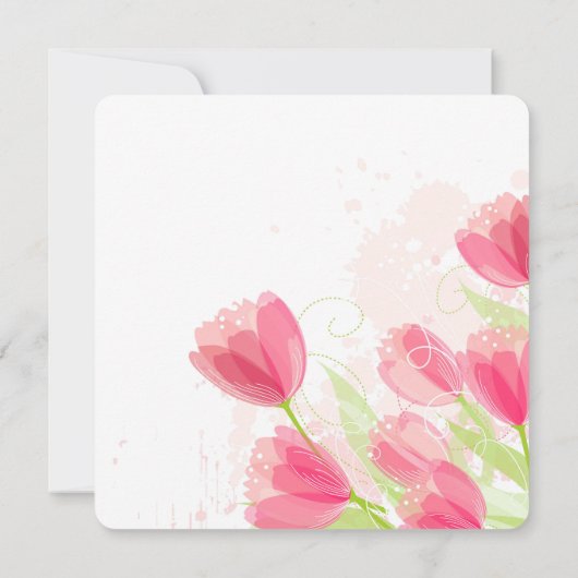 Roze Tulpen Vrijgezellenfeest Kaart (Achterkant)