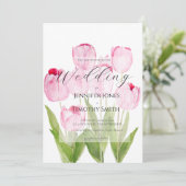 Roze tulpen waterverf kaart (Staand voorkant)